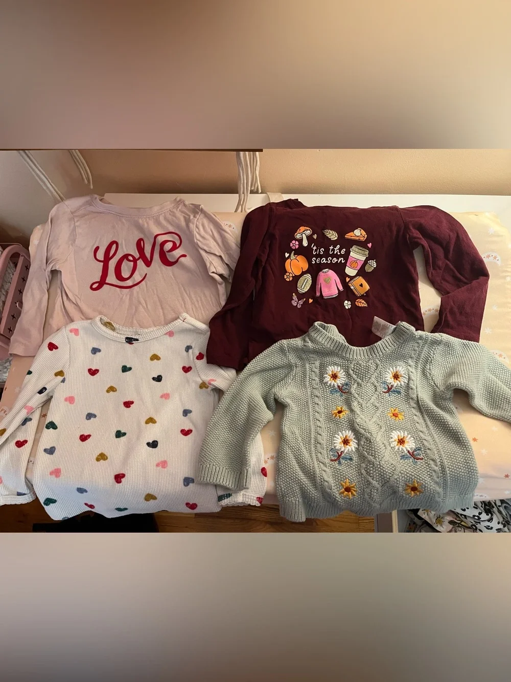 4 girls Long-Sleeve shirts old navy size 18-24 months